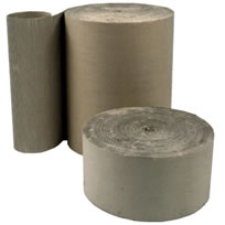 corrugated rolls of cardboard